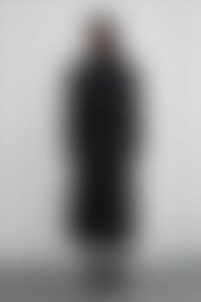 Kol Üstü Uzun Apolet Detay Siyah Trenchcoat