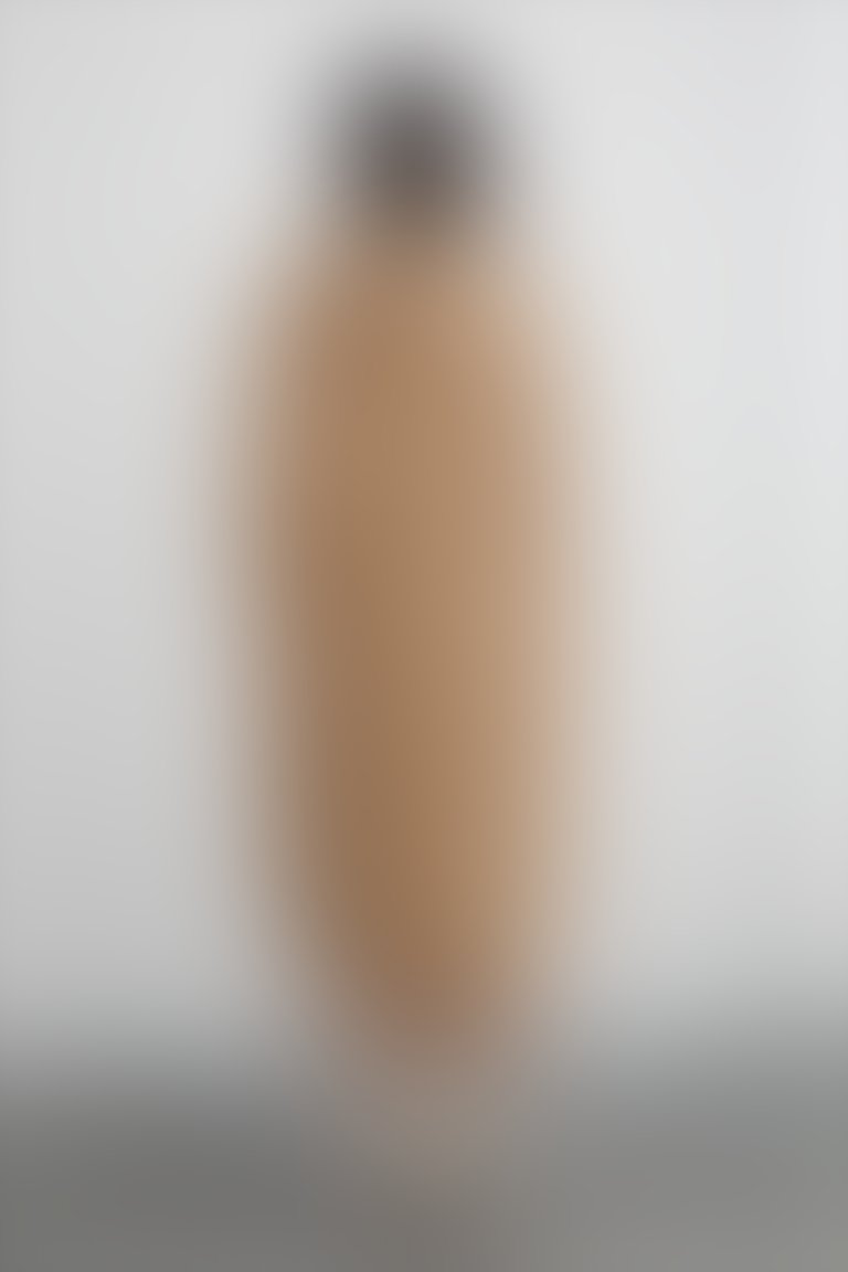 Etek Ucu Büzülebilir Kapüşonlu Uzun Kahverengi Trenchcoat