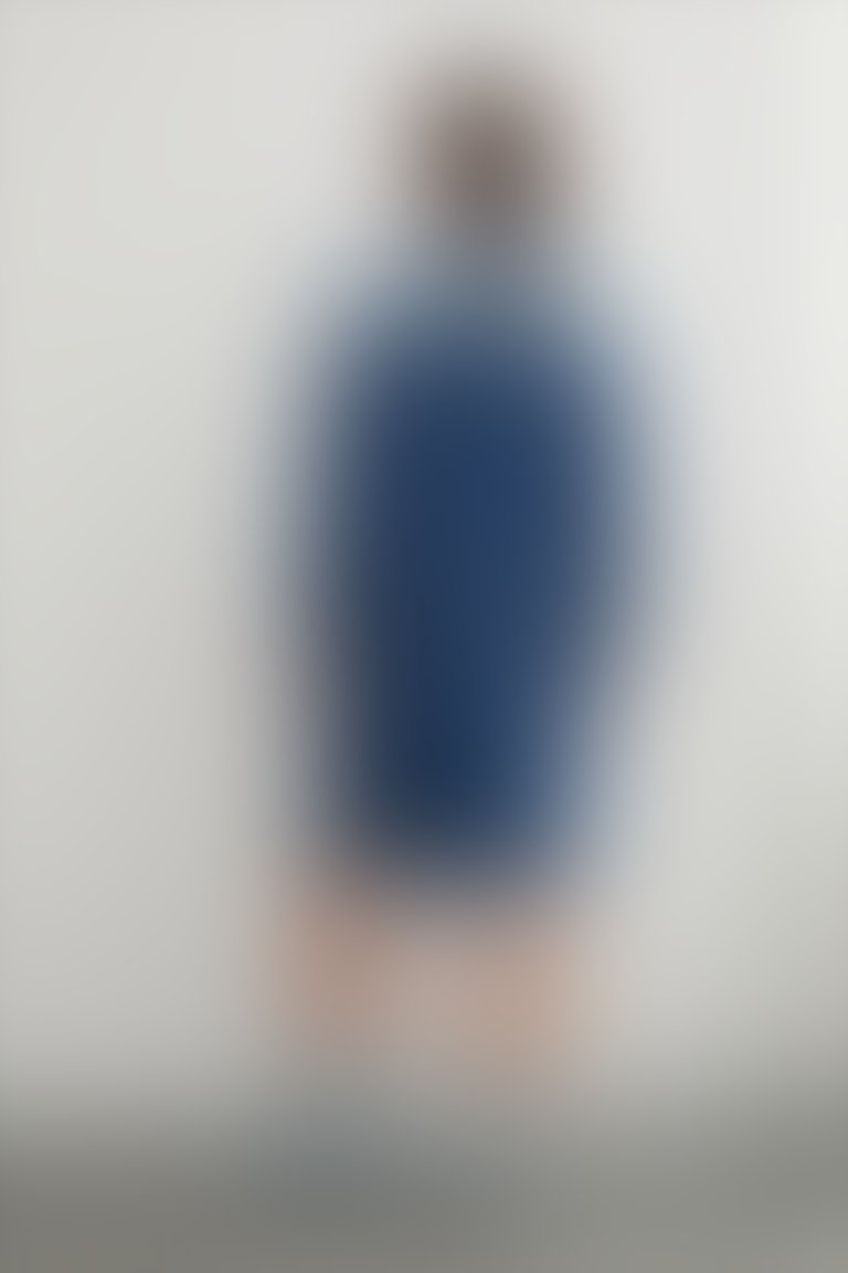 Arka Beden Etiket Detaylı Düğme Kapama Ara Boy Jean Ceket Elbise