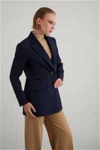 GIZIA CLASSIC - Front Buttoned Mono Closure Comfort Fit Navy Blazer Jacket