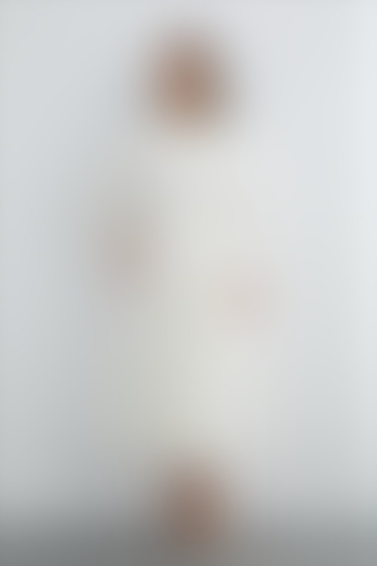 Kurdela Detaylı İşlemeli Ekru Midi Boy Elbise