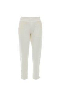 GIZIA SPORT - Beige Pants with Gold Accessory Details and Lace-Patterned Pockets