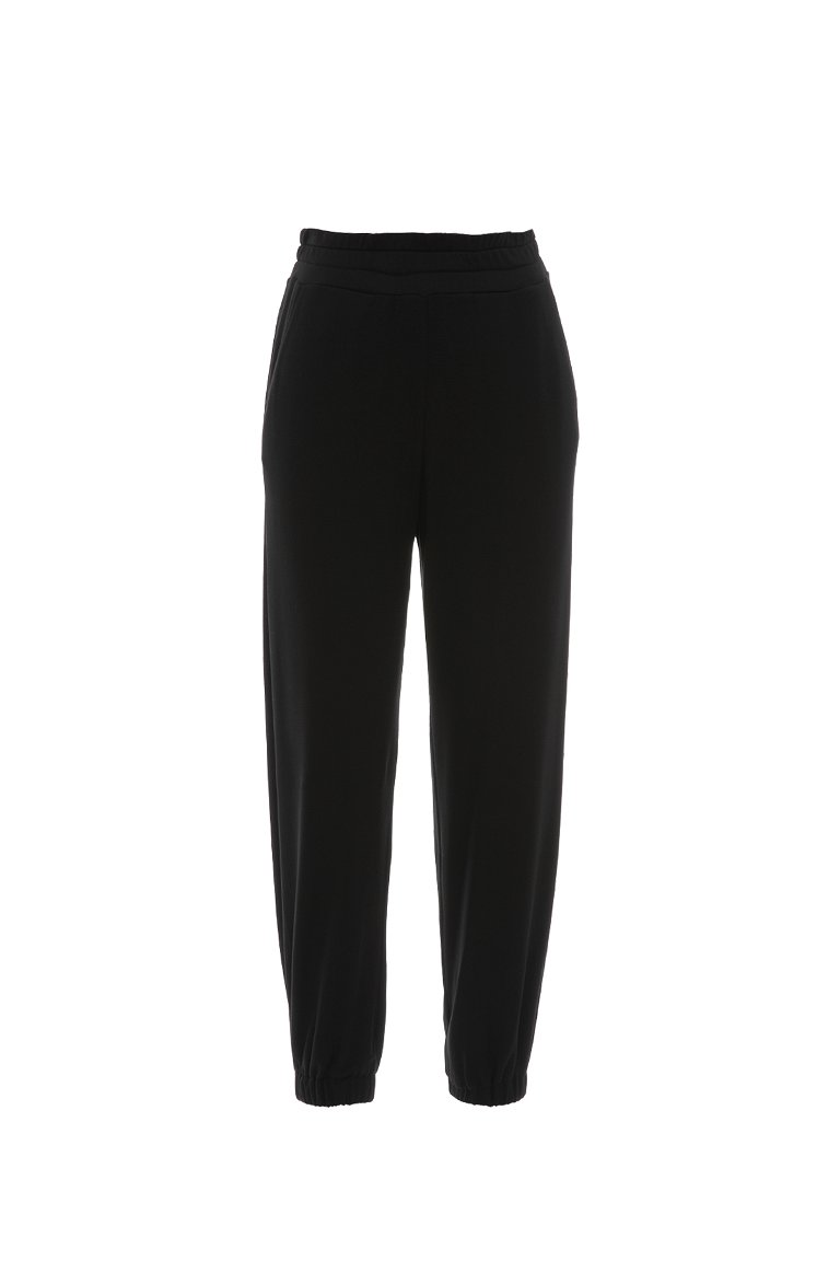 GIZIA SPORT - Elasticated Cuff Label Detail Black Sweatpants