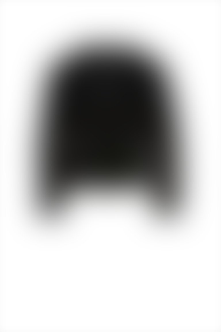Boncuklu Kordon Detaylı Arkası Fermuarlı Siyah Bluz