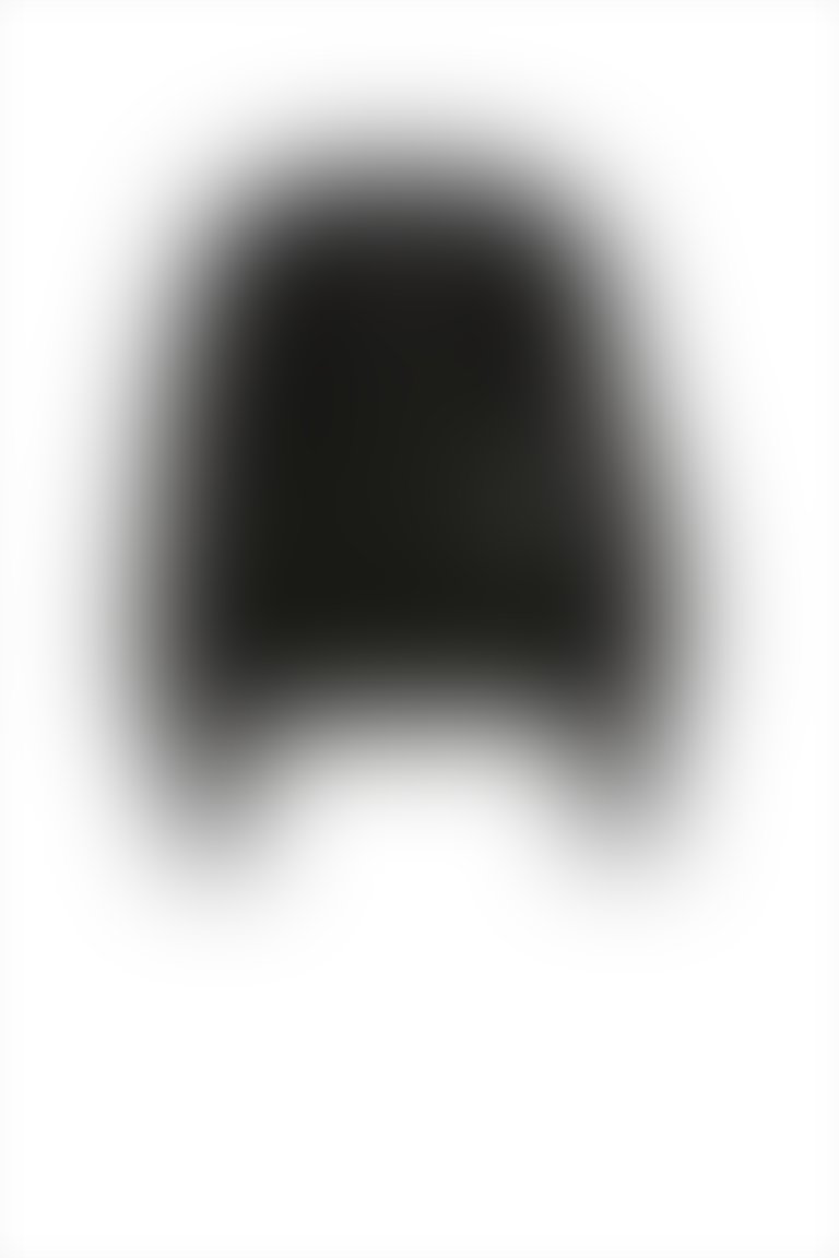 İşleme Detaylı Arkası Fermuarlı Siyah Bluz