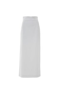 GIZIA - Back Slit Plain Form Long Ecru Skirt