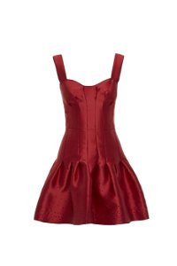 GIZIA - Etek Ucu Detaylı Kırmızı Mini Elbise