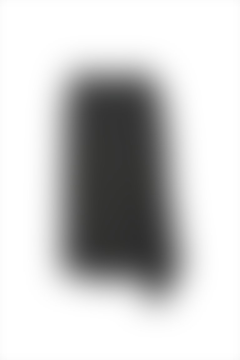 Kemer Detaylı Asimetrik Kesim Siyah Midi Etek