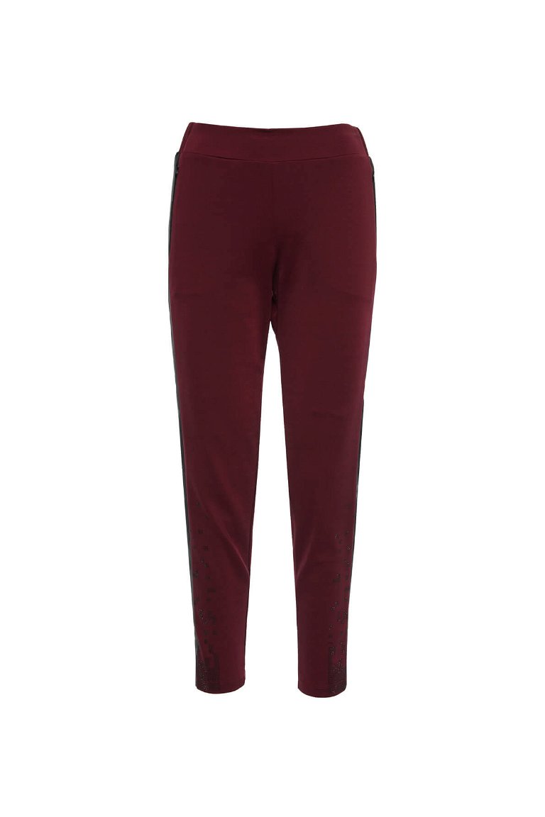 GIZIA - Stripe Detailed Claret Red Sport Trousers