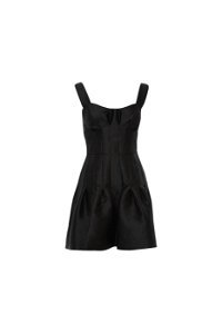 GIZIA - Etek Ucu Detaylı Siyah Mini Elbise