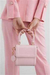 GIZIA - Pink Leather Bag with Ornamental Accessories