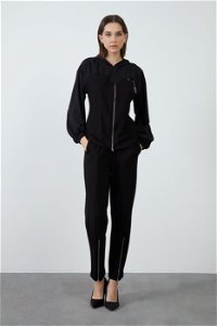 KIWE - Comfortable Cut Black Tracksuit With Blouse And Trousers