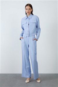 4G CLASSIC - Cep Detaylı Ceket ve Pantolonlu Mavi Takım