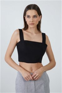 4G CLASSIC - Black Crop Top With Thick Straps