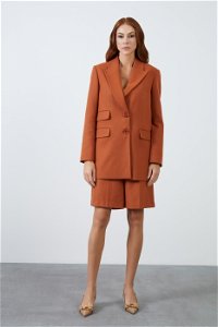 GIZIA CLASSIC - Short and Brown Women's Suit with Shorts and Blazer