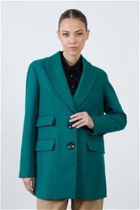 GIZIA CLASSIC - Front Buttoned Mono Closure Comfort Fit Green Blazer Jacket