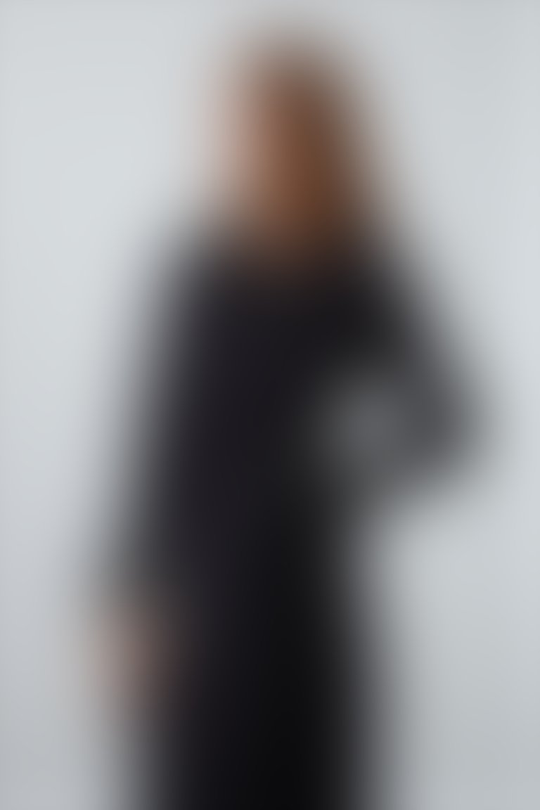 Grogren Şeritli D Toka Aksesuarlı Midi Boy Siyah Spor Elbise