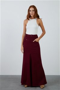 KIWE - Red Long Skirt with Cape and Pockets
