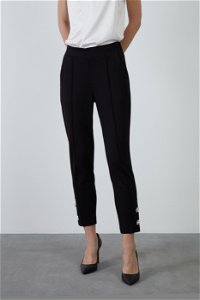 GIZIA SPORT - Black Trousers With Embroidered Ankles
