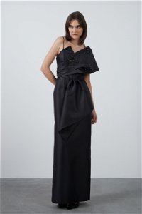 GIZIA - Slit Black Evening Gown