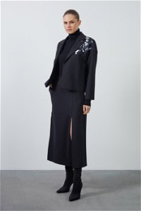GIZIA - Sequin Detail Black Jacket