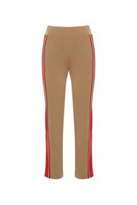 GIZIA SPORT - Camel Sweatpants with Trimmed Ribbon Detail