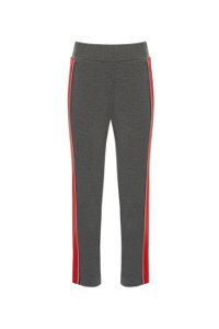 GIZIA SPORT - Grey Sweatpants with Trimmed Ribbon Detail