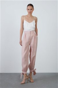 GIZIA - Ankle-Tie Detail Pink Pants