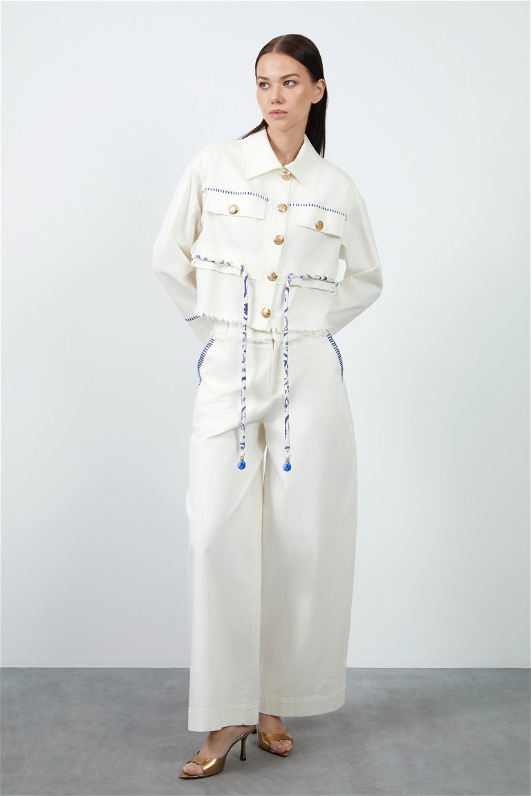 GIZIA - Processing Detailed White Jeans