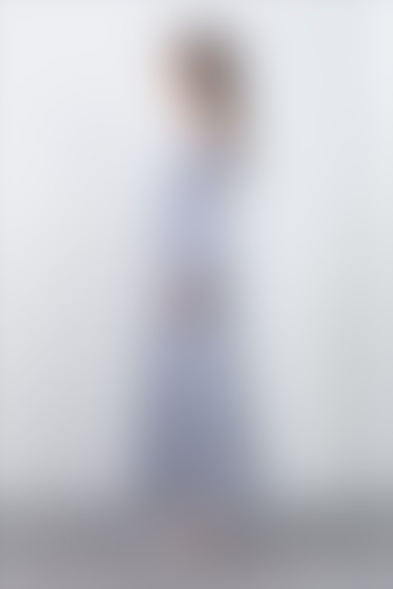 Kordon Detaylı Desenli Kayık Yaka Düşük Kol Uzun Ekru Elbise