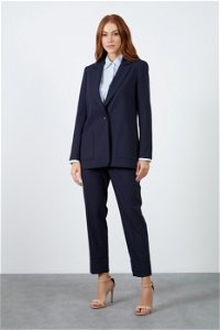 GIZIA CLASSIC - Navy Blue Suit With Mono Closure Palazzo Pants