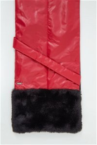 GIZIA - Fur Detailed Red Shawl