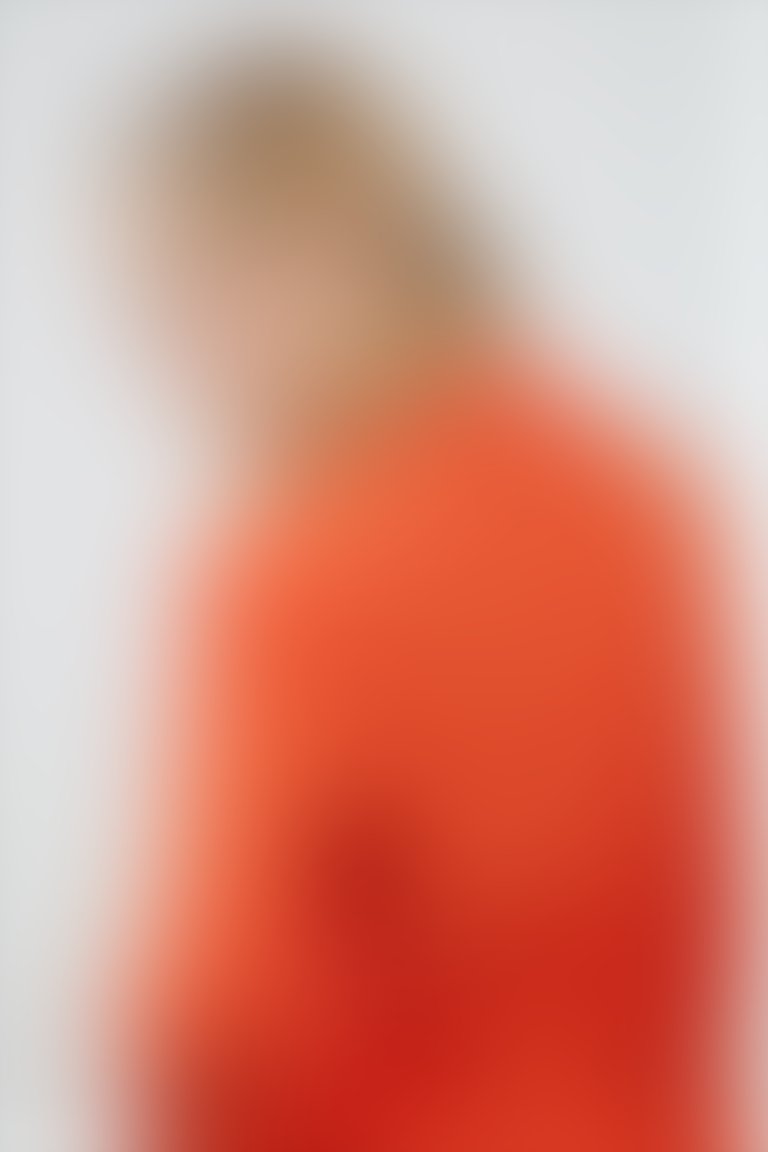 Sırt Düğme Detaylı Üç Cepli Rahat Kesim Turuncu Takım Elbise