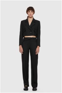 4G CLASSIC - Crop Jacket and Palazzo Pants Black Suit