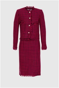 4G CLASSIC - Tassel Detail Houndstooth Pattern Pink Suit