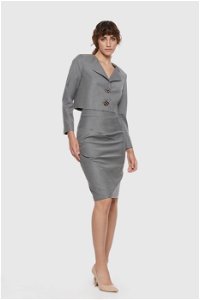 4G CLASSIC - Draped Detailed Two-Button Skirt Jacket Set