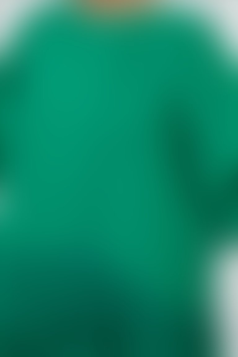 Düğme Detaylı Etekucu Piliseli Yeşil Uzun Elbise