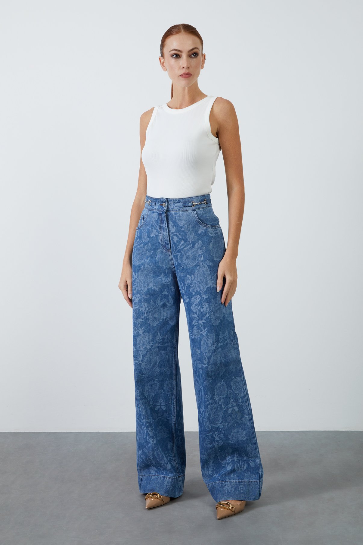 Buy DE MOZA Ice Blue Womens Solid Flared Palazzo Pants | Shoppers Stop