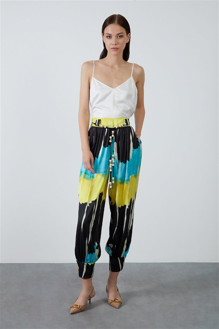 GIZIA - Multi-Colored Waist Accessory Detailed Pants