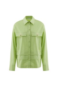 GIZIA - Long Sleeve Green Shirt with Pocket Details