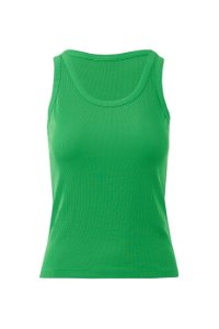 GIZIA CLASSIC - Sıfır Kollu Basıc Yeşil Bluz