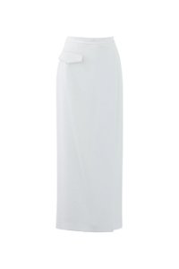GIZIA - Embroidery Detailed Ecru Ankle Length Skirt