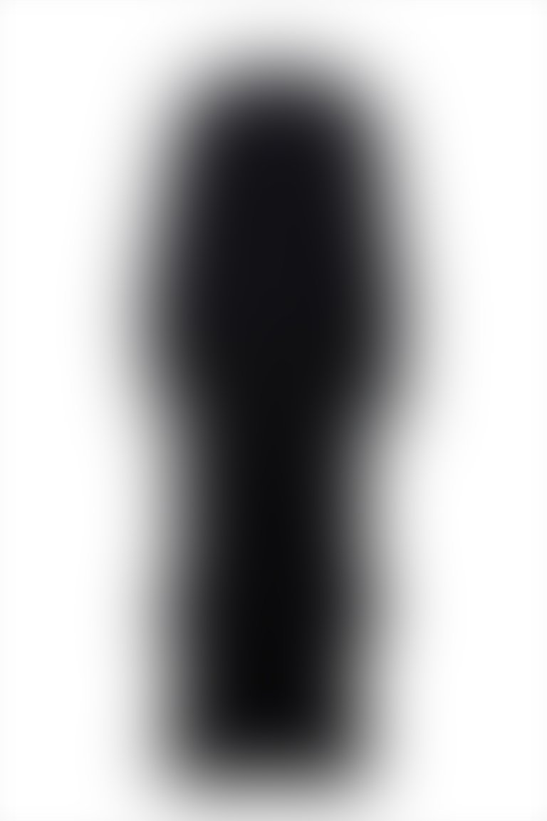 Düğme Detaylı Etekucu Piliseli Siyah Uzun Elbise