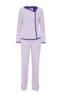 4G CLASSIC - Comfortable Cut Purple Suit With Asymmetric Collar Detail