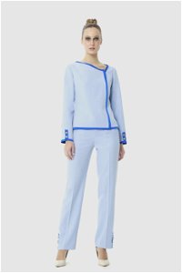 4G CLASSIC - Comfortable Cut Blue Suit With Asymmetric Collar Detail
