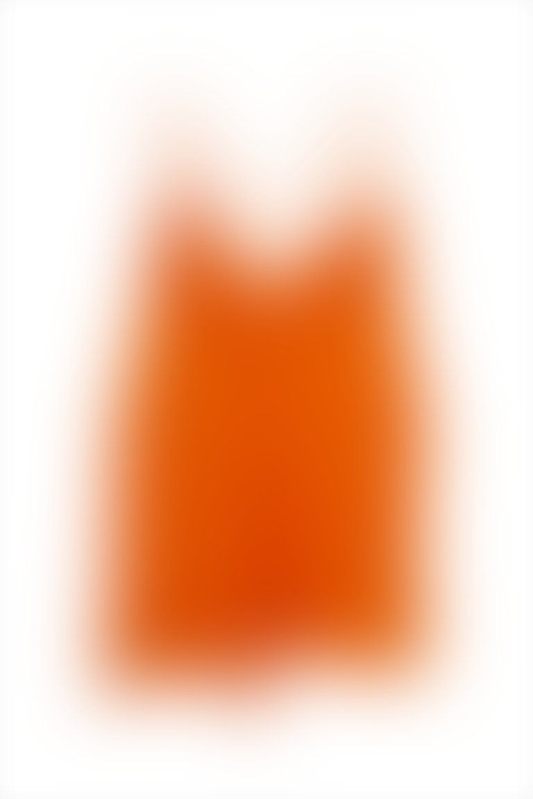 Volan Detailed Strap Orange Blouse