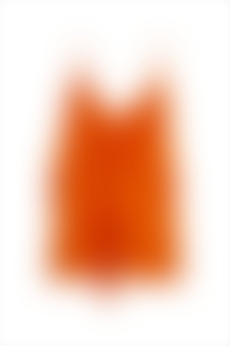 Volan Detailed Strap Orange Blouse