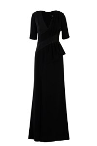 GIZIA - Embroidered Detailed Elegant Black Evening Dress