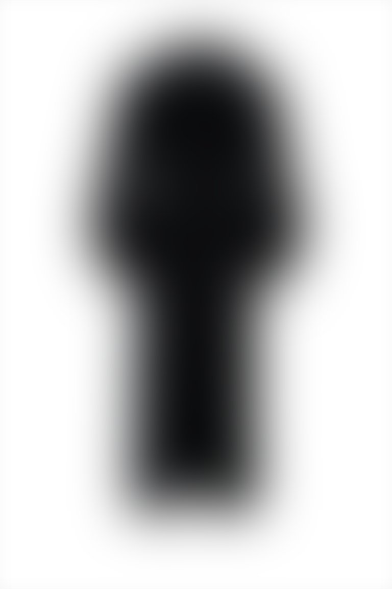 İşleme Detaylı Buzgülü Kollu Bilek Boy Siyah Elbise