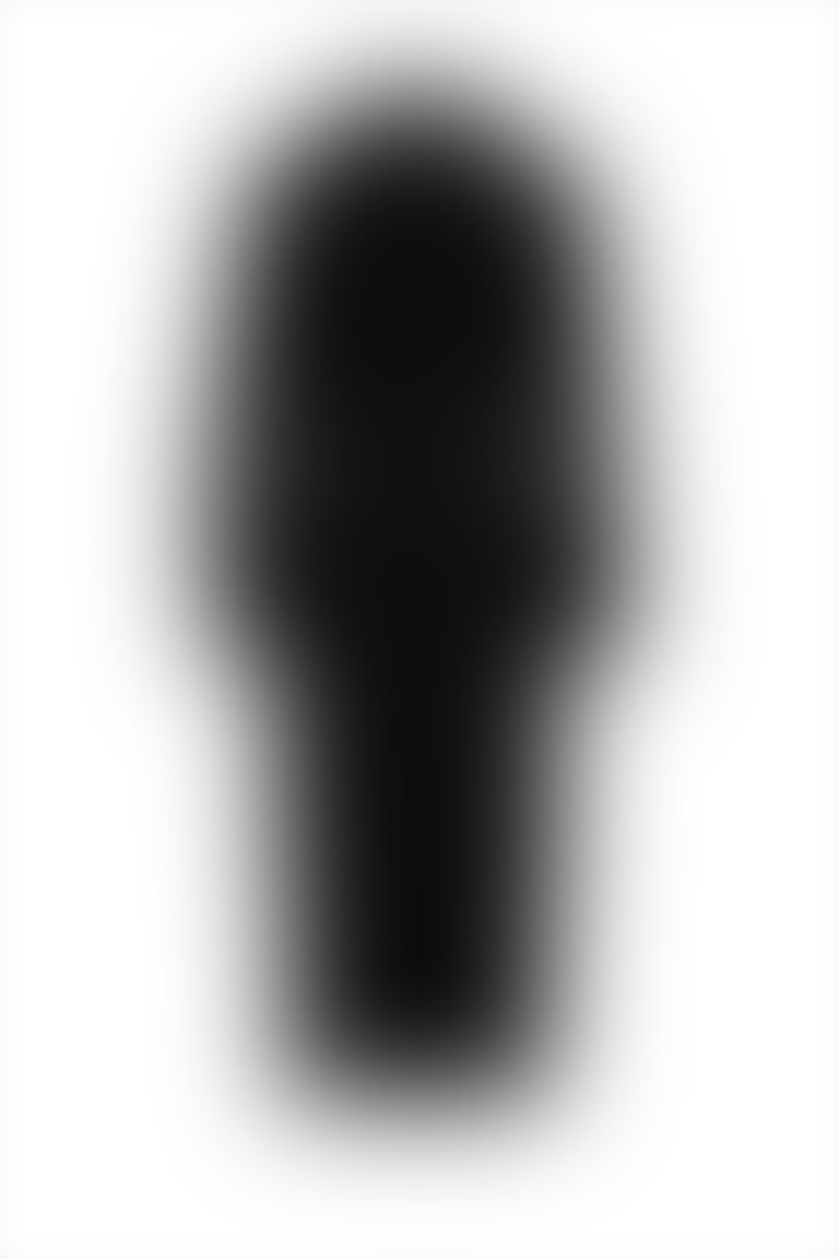 Bant Detaylı İşleme Düğmeli Diz Altı Kalem Siyah Elbise